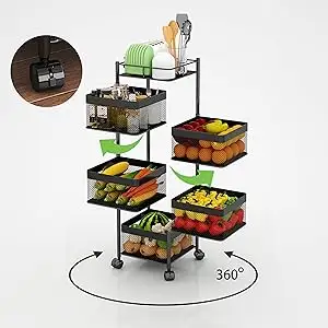 Étagère de rangement pour fruits et légumes dans la cuisine, chariot multicouche sur pied, étagère de rangement multifonctionnelle amovible