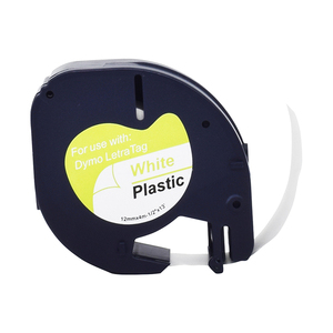 <span class=keywords><strong>Ruban</strong></span> pour étiqueteuse compatible pour <span class=keywords><strong>DYMO</strong></span> LetraTag Refill Plastic 91331 12mm * 4m Noir sur Blanc - Product Image 6