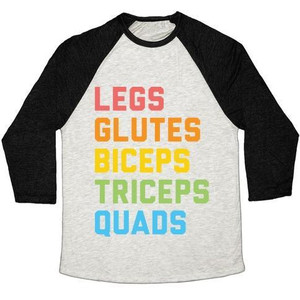 Maglietta da baseball unisex Tri-Blend per fitness LGBTQ: gambe, glutei, bicipiti, tricipiti, quadricipiti - Product Image 5