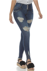 Denim <span class=keywords><strong>Pantalon</strong></span> Slim Taille Haute Extensible Mode Brésilienne Colombienne Butt Lift Jeans Femmes - Product Image 4