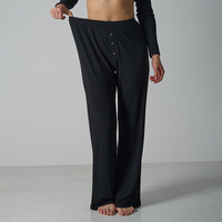 Pantalon de détente pour femmes SK1436 en modal et élasthanne, doux et agréable pour la peau, taille élastique, boutons, poches arrière, jambes larges