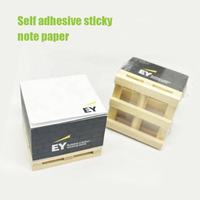 Bloc-notes autocollants carrés personnalisés avec palette en bois, cadeau promotionnel personnalisable pour le bureau/l'école/la maison