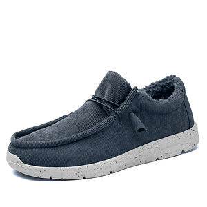 Mocassins Bateaux Classiques en Gros, Taille <span class=keywords><strong>48</strong></span>, Velours Côtelé Doublés Fourrure pour Hommes, Nouveauté Décontractée - Product Image 2