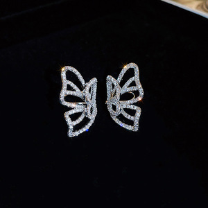 Butterfly Clip On Earrings for Women Sparkling Non Pierced Ear Cuff Daily Fashion Jewelry - Product Image 2