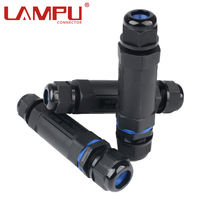 Venta caliente IP68 4 pines macho a hembra adaptador enchufe Internet Caja impermeable Conectores eléctricos para iluminación exterior