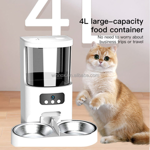 4.5L ป้อนอาหารสุนัขพร้อมชามคู่แบบเดี่ยวอุปกรณ์สำหรับสัตว์เลี้ยงอัจฉริยะอัจฉริยะอัจฉริยะชามให้อาหารสัตว์เลี้ยงทำจากสแต<span class=keywords><strong>น</strong></span>เลสแอปไวไฟอัตโ<span class=keywords><strong>น</strong></span>มัติ - Product Image 2
