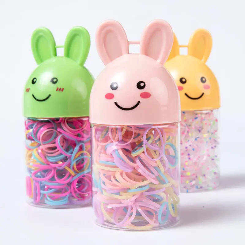 Cartoon Boxed Disposable Band Children's Color Rubber Band Thickening Bottled Rubber Bands