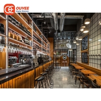 Projet clé en main d'aménagement intérieur d'un café professionnel, système de mobilier de café en plexiglas