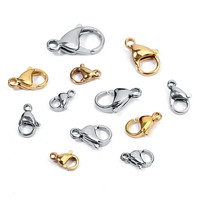 Fermoirs mousquetons en acier inoxydable pour bracelets, accessoires de fabrication de bijoux, finition polie haute brillance