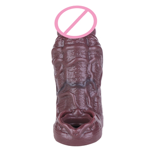 SXXY noir réaliste creux gode <span class=keywords><strong>gaine</strong></span> avec anneau Anti-goutte Silicone mâle Dick Extender <span class=keywords><strong>pénis</strong></span> manchon <span class=keywords><strong>pour</strong></span> hommes retarder l'éjaculation - Product Image 6