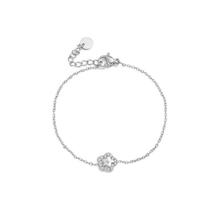 Amy <b>Cute</b> Fashion Zinc Alloy Silver Plated Flower Zirconia Chain <b>Bracelet</b> Women's Jewelry Gift P0063 - Product Image 3