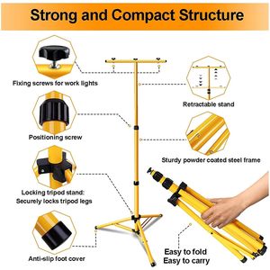 Support de trépied réglable 160 cm pour éclairage de travail en extérieur - Product Image 3