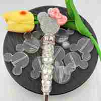 Kit d'accessoires DIY en perles plates en acrylique à tête de Mickey haute transparence 33*39, matériaux faits à la main