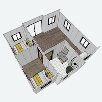 Maison conteneur extensible double face à structure en acier, à déploiement rapide pour l'hébergement sur chantier