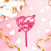 Magnifiques décorations de gâteau en forme de cœur en acrylique à double couche avec impression UV pour la Saint-Valentin, 10 cm, pour adultes