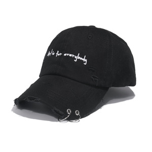 조정 가능한 찢어진 남성과 여성 야구 모자 링이있는 빈티지 코튼 아빠 모자 - Product Image 6