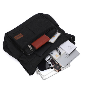 Offre Spéciale – Sacs Bandoulière Homme Multifonctionnels en Toile Noire Tendance pour Affaires - Product Image 5