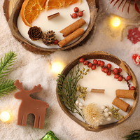 Bougie parfumée en cire de soja dans une coquille de noix de coco, fleurs séchées naturelles, nouveauté, luxe, vente en gros, parfum d'ambiance pour la maison, aromathérapie