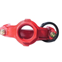 Raccord de tuyauterie rainuré en fonte ductile homologué UL FM, coude en T rainuré ASTM A536 pour système d'incendie à gicleurs