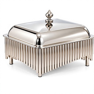 Recipiente para calentar comida de acero inoxidable para bodas, con tapa, para fiestas, buffets, restaurantes y servicios de catering. - Product Image 1