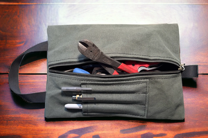 Geborduurd Gewaxt <span class=keywords><strong>Canvas</strong></span> Gereedschapstas Gepersonaliseerde Gereedschapstas Met Rits 12X8 Inch Gewaxt <span class=keywords><strong>Canvas</strong></span> Rits Tas - Product Image 5