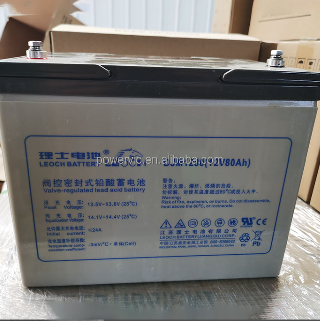 In Stock LEOCH 12V 80Ah AGM Battery DJM12-80 Deep Cycle VRLA Sealed Lead Acid for Solar Storage & UPS with Big Promotion