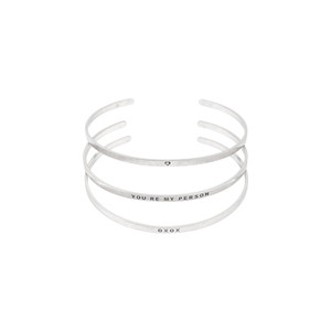 Pba779 - Set di 3 Braccialetti con Scritta "Xoxox" - Product Image 3