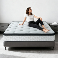 Matelas à ressorts ensachés silencieux et confortable, taille simple, personnalisé en gros, pour appartements et hôtels
