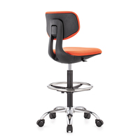 Chaise élévatrice de designer moderne Tabouret de laboratoire scolaire avec cadre en fer et siège en PU chromé élégant