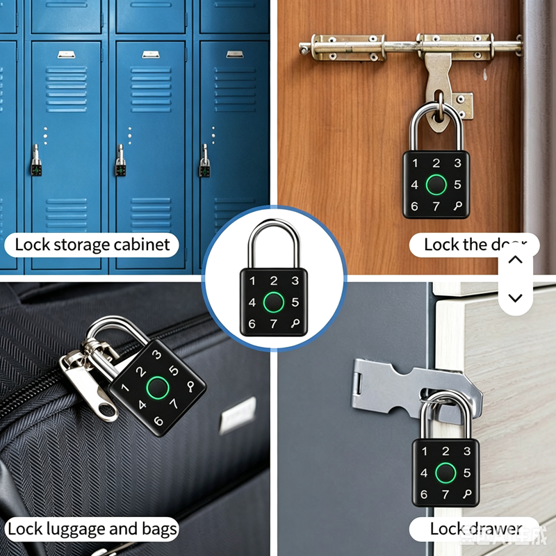 Tuya Waterproof Smart Padlock with Fingerprint Code App Unlock, Tuya ...