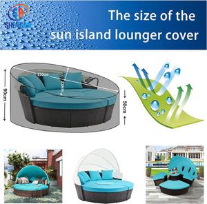 UV Weather Resistant Black Heavy Duty 420D Waterproof <strong>Daybed</strong> <strong>Cover</strong> Outdoor Round Canopy Day Bed Sofa <strong>Cover</strong> Patio Furniture Cove - Product Image 4