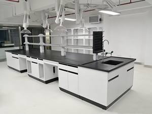 Banc <span class=keywords><strong>de</strong></span> travail <span class=keywords><strong>de</strong></span> <span class=keywords><strong>laboratoire</strong></span> en acier moderne résistant aux produits chimiques avec armoires <span class=keywords><strong>de</strong></span> rangement pour l'utilisation en atelier scolaire - Product Image 5