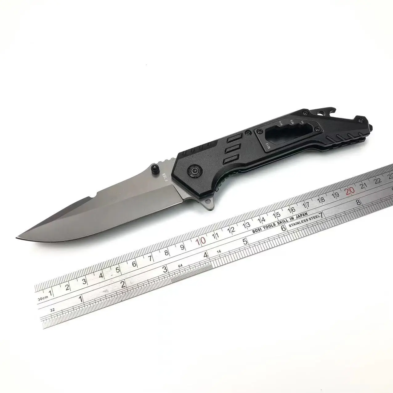 Çok fonksiyonlu paslanmaz çelik açık katlama çakı alüminyum sap taşınabilir Survival Pocket Knife