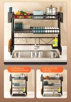 Meilleur prix d'usine Égouttoir à vaisselle et à bols à double niveau écologique pour la cuisine domestique Étagère de rangement multifonctionnelle