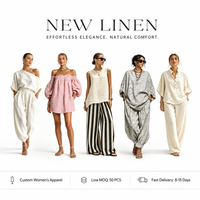 Vêtements pour femmes en coton et lin de haute qualité, service d'approvisionnement unique sur mesure, marque de créateur, étiquette privée, OEM, ODM, vente en gros