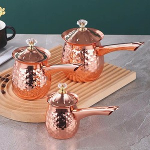Cafetera turca, cafetera martillada, calentador de leche, olla para derretir Mantequilla de acero inoxidable con pico, Mini sartén para derretir Chocolate - Product Image 3