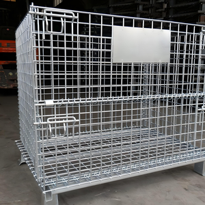 Jaula de Almacenamiento Plegable de Malla de Acero, Venta Directa de Fábrica, Jaula de Transporte Personalizada de Alta Calidad, Caja de Acero para Palés, Jaula de Almacenamiento - Product Image 5