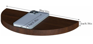 סלון חדר אמבטיה מטבח משרד צמחים תפאורה חצי עגול מוצק עץ רכוב מדפים צפים עץ - Product Image 2