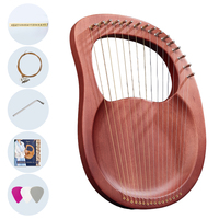 Compact Portable 16 String Mahogany Lyre Harp Soft Gentle Tone Lyre Instrument Wholesale OEM ODM Gift for Children Adults