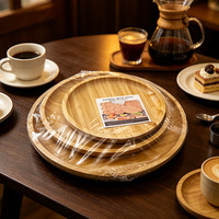 Ensemble de 3 plateaux ronds en bambou, empilables, utilisés pour les fruits, les collations et le stockage des aliments.