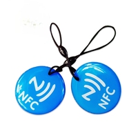 Porte-clés RFID de contrôle d'accès GSC programmable 13,56 MHz NFC 213 en résine cristalline NFC époxy
