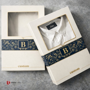 Elegant Custom Shirt <b>Gift</b> <b>Box</b> with <b>Clear</b> PVC Window for Premium Apparel Display - Product Image 1