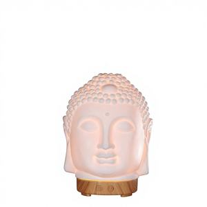Creative <b>Ceramic</b> Buddha Head Aroma <b>Diffuser</b> 100Ml Led Light Usb Powered Home Desktop Humidifier - Product Image 1