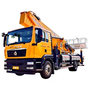 重型卡车Shanteka底盘50m伸缩臂高空作业平台