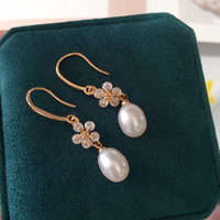 Anting Mutiara Air Tawar Asli SHDIYAYUN 2025 Model Bunga Plum untuk Wanita