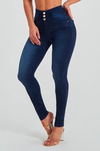 Traje de jeans de elevación de cadera de primavera y otoño cómodo con forma elástica ajustada de cintura alta para <span class=keywords><strong>mujer</strong></span> - Product Image 3