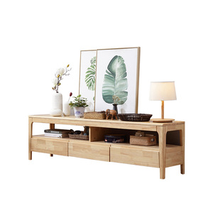 Multi Functional Solid Wood Tv Stand Three <b>Drawer</b> Nordic Japanese Style Living Room Audio Visual Cabinet Natural Wood Color - Product Image 4