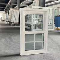 Master Home Fenêtre coulissante à double suspension en vinyle blanc avec cadre en PVC et fenêtre UPVC à vitre suspendue sur le dessus