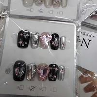 Artículo Popular, Uñas Postizas Hechas a Mano con Diseño Aleatorio, 10 Piezas/Juego, Entrega Rápida, Listas para Enviar, Uñas a Presión para Mujer