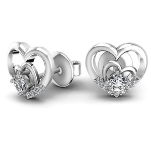 Orecchini a perno con cuori intrecciati in cristallo per donna, accessori minimalisti romantici per l'uso quotidiano - Product Image 6